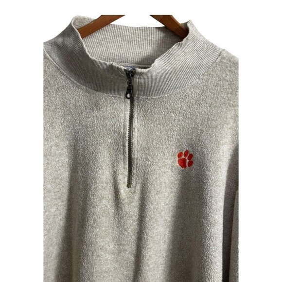 Rugged Sweats Clemson University Fleece Quarter Zip Jacket XL Heather Gray USA - Picture 4 of 13